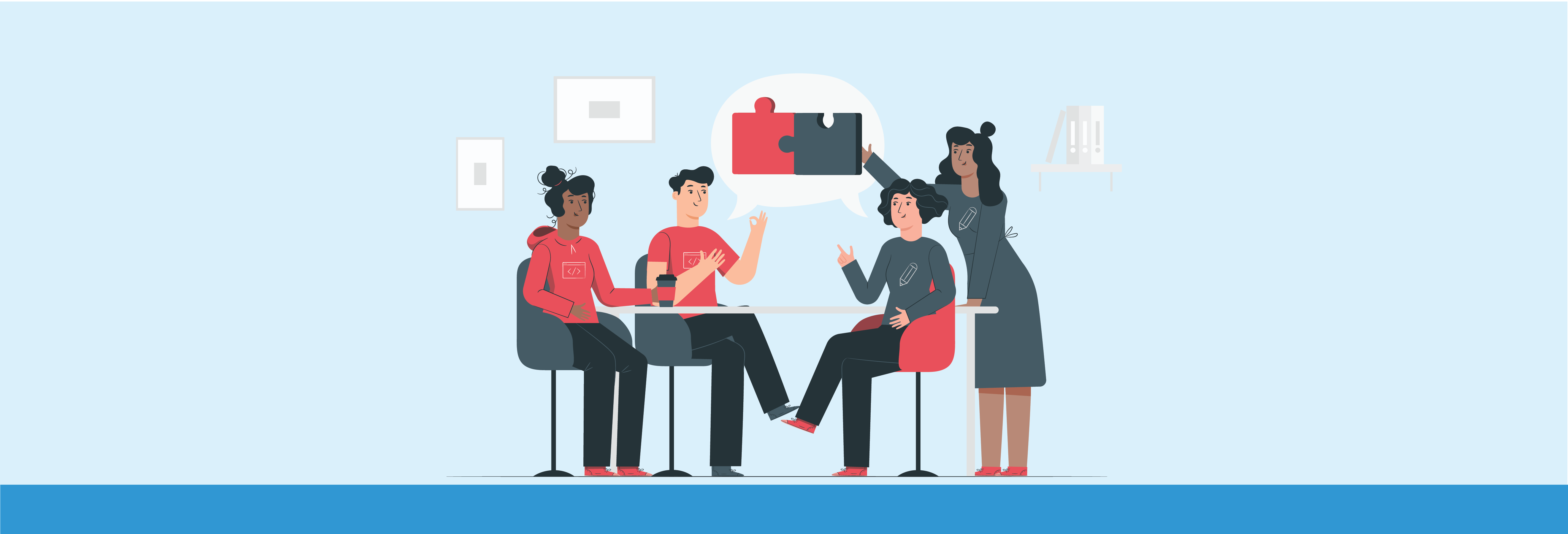 An image Depicting The HR team building an employee onboarding plan